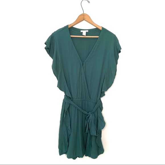 H&M | Green Ruffle Romper - Picture 2 of 10